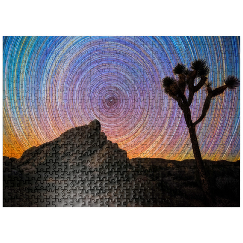 puzzleplate Joshua Tree Under Spiral Star Trails 500 Jigsaw Puzzle