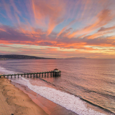 Manhattan Beach Pier Sunset Glow California 1000 Jigsaw Puzzle 3D Modell