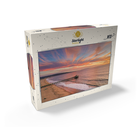 Manhattan Beach Pier Sunset Glow California 100 Jigsaw Puzzle box view2