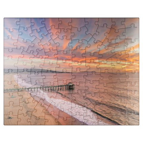 puzzleplate Manhattan Beach Pier Sunset Glow California 100 Jigsaw Puzzle