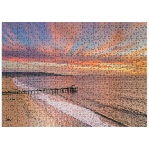 puzzleplate Manhattan Beach Pier Sunset Glow California 500 Jigsaw Puzzle