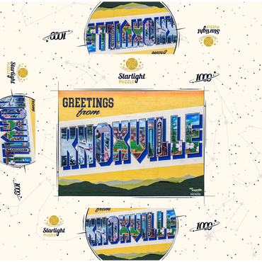 Greetings from Knoxville Tennessee Mural 1000 Jigsaw Puzzle box 3D Modell