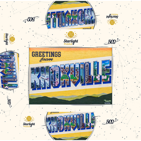 Greetings from Knoxville Tennessee Mural 500 Jigsaw Puzzle box 3D Modell