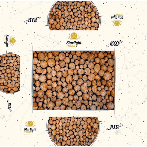 Stacked Firewood Logs with Natural Texture 1000 Jigsaw Puzzle box 3D Modell