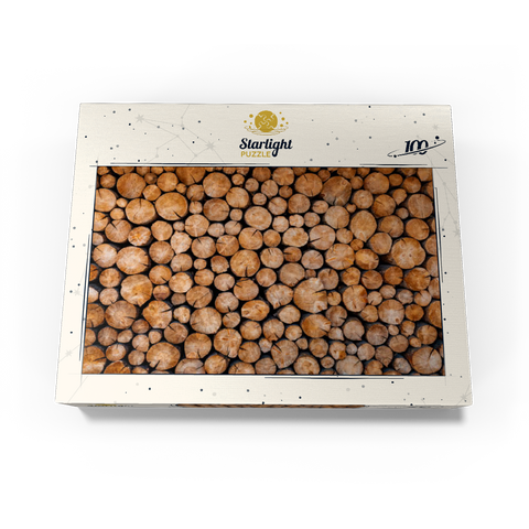 Stacked Firewood Logs with Natural Texture 100 Jigsaw Puzzle box view3