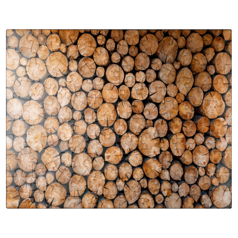 puzzleplate Stacked Firewood Logs with Natural Texture 100 Jigsaw Puzzle
