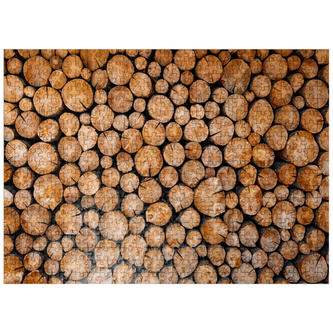 puzzleplate Stacked Firewood Logs with Natural Texture 500 Jigsaw Puzzle