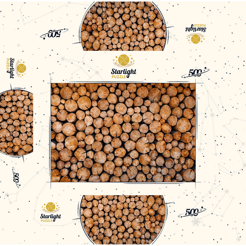 Stacked Firewood Logs with Natural Texture 500 Jigsaw Puzzle box 3D Modell