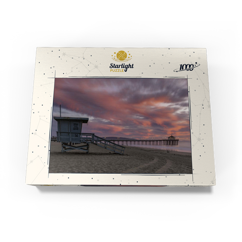Manhattan Beach Pier with Lifeguard Tower at Sunset 1000 Jigsaw Puzzle box view3