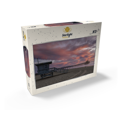 Manhattan Beach Pier with Lifeguard Tower at Sunset 100 Jigsaw Puzzle box view2