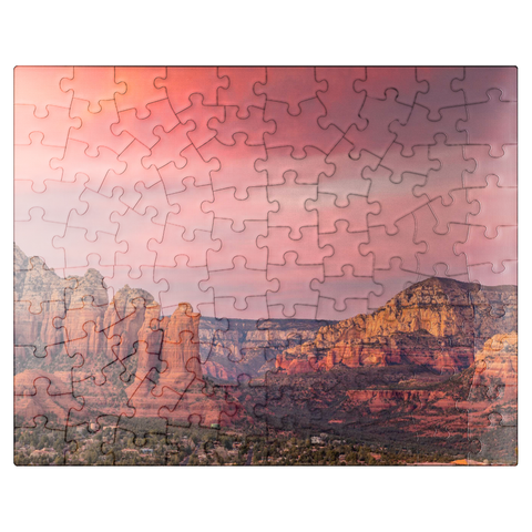 puzzleplate Sedona Red Rocks at Sunset Glow 100 Jigsaw Puzzle