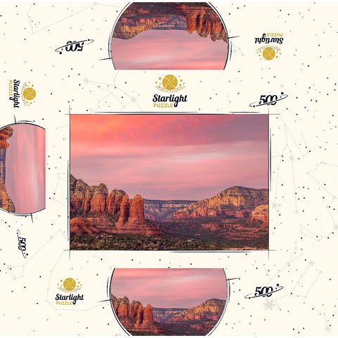 Sedona Red Rocks at Sunset Glow 500 Jigsaw Puzzle box 3D Modell