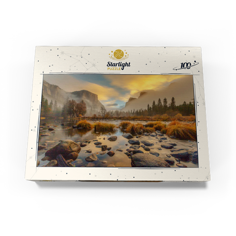 Yosemite Valley at Sunrise with Mist and Reflections 100 Jigsaw Puzzle box view3