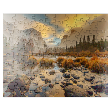 puzzleplate Yosemite Valley at Sunrise with Mist and Reflections 100 Jigsaw Puzzle