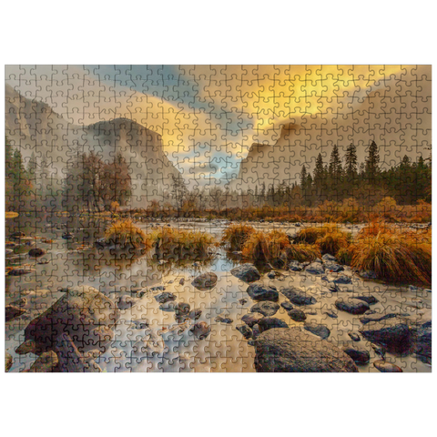 puzzleplate Yosemite Valley at Sunrise with Mist and Reflections 500 Jigsaw Puzzle