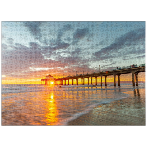 puzzleplate Manhattan Beach Pier Sunset Glow 1000 Jigsaw Puzzle