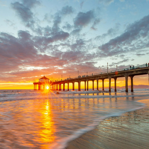 Manhattan Beach Pier Sunset Glow 100 Jigsaw Puzzle 3D Modell