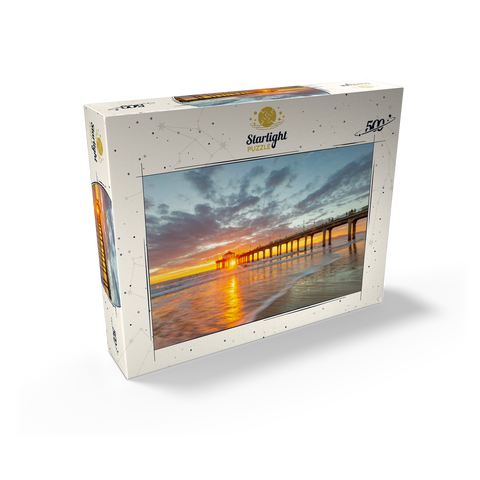 Manhattan Beach Pier Sunset Glow 500 Jigsaw Puzzle box view2