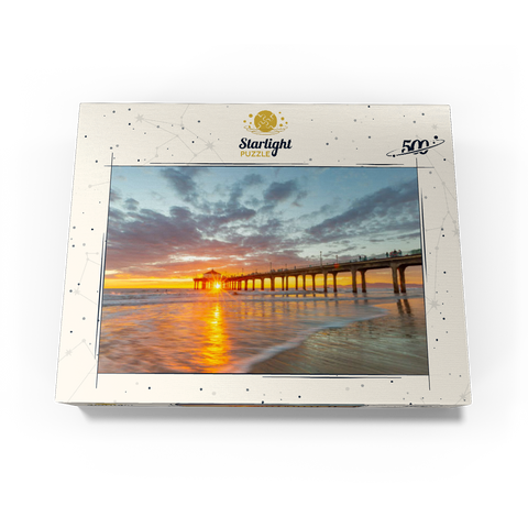 Manhattan Beach Pier Sunset Glow 500 Jigsaw Puzzle box view3