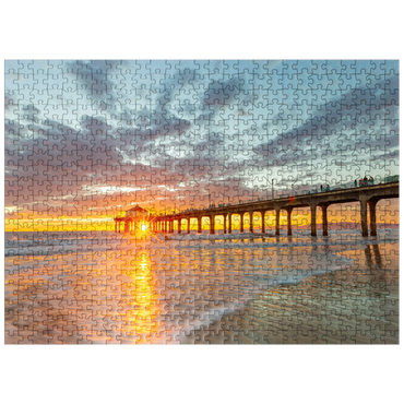 puzzleplate Manhattan Beach Pier Sunset Glow 500 Jigsaw Puzzle