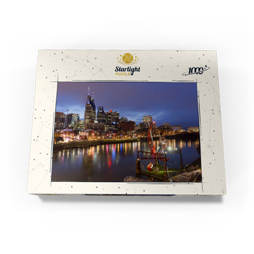 Nashville Skyline with Cumberland River Reflections at Dusk 1000 Jigsaw Puzzle box view3