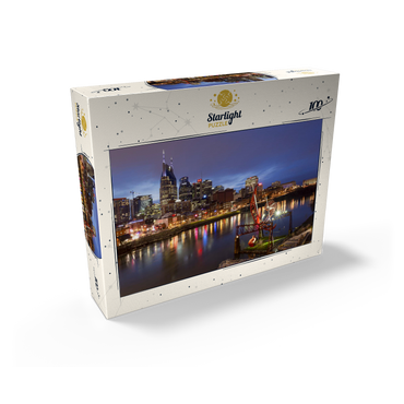 Nashville Skyline with Cumberland River Reflections at Dusk 100 Jigsaw Puzzle box view2