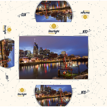 Nashville Skyline with Cumberland River Reflections at Dusk 100 Jigsaw Puzzle box 3D Modell