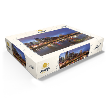 Nashville Skyline with Cumberland River Reflections at Dusk 500 Jigsaw Puzzle box view1