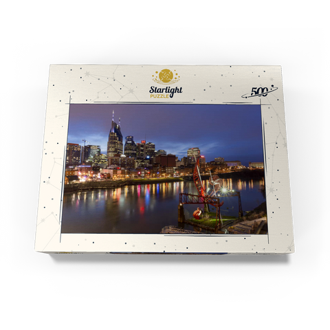 Nashville Skyline with Cumberland River Reflections at Dusk 500 Jigsaw Puzzle box view3