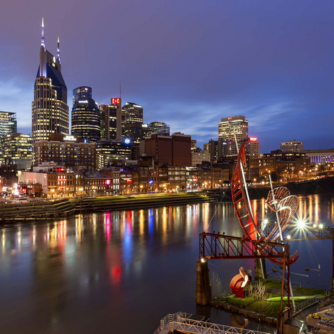 Nashville Skyline with Cumberland River Reflections at Dusk 500 Jigsaw Puzzle 3D Modell