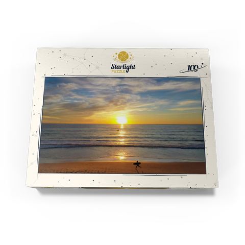 Surfer at Sunset on California Beach 100 Jigsaw Puzzle box view3