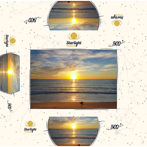 Surfer at Sunset on California Beach 500 Jigsaw Puzzle box 3D Modell