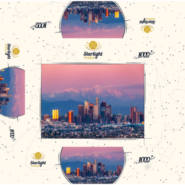 Los Angeles Skyline at Sunset with Snowy Mountains 1000 Jigsaw Puzzle box 3D Modell