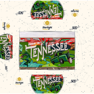 Born in Tennessee Street Art Wall Mural 500 Jigsaw Puzzle box 3D Modell