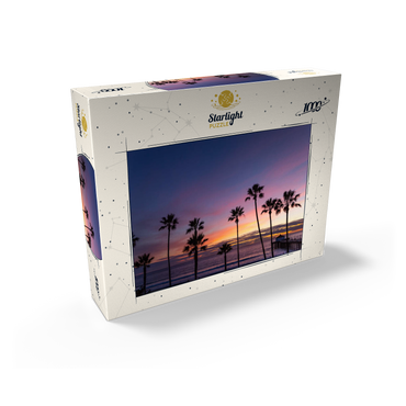 Manhattan Beach Pier at Sunset with Palm Silhouettes 1000 Jigsaw Puzzle box view2