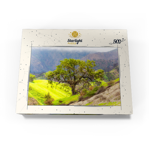 California Oak Tree in Spring Green Hills 500 Jigsaw Puzzle box view3
