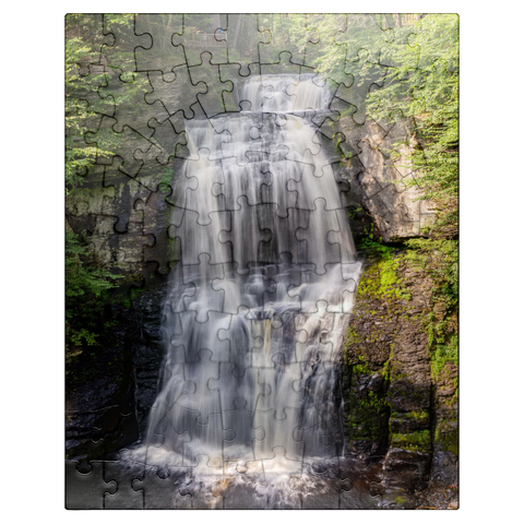 puzzleplate Bushkill Falls Pennsylvania - Cascading Forest Waterfall 100 Jigsaw Puzzle