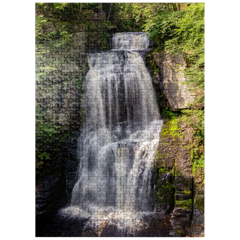 puzzleplate Bushkill Falls Pennsylvania - Cascading Forest Waterfall 500 Jigsaw Puzzle