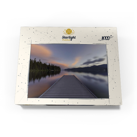 Montana Lake Dock at Dusk - Serene Forest Reflections 1000 Jigsaw Puzzle box view3