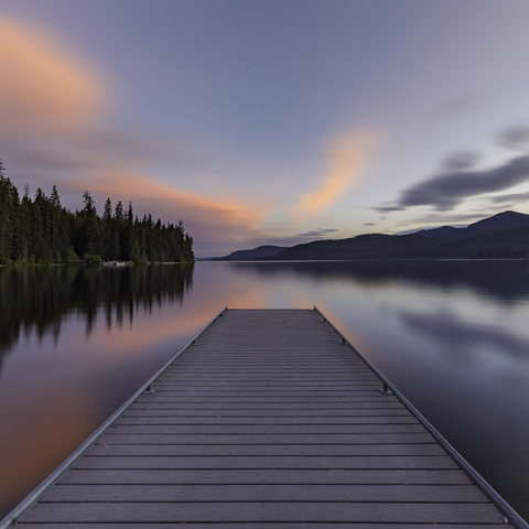 Montana Lake Dock at Dusk - Serene Forest Reflections 1000 Jigsaw Puzzle 3D Modell
