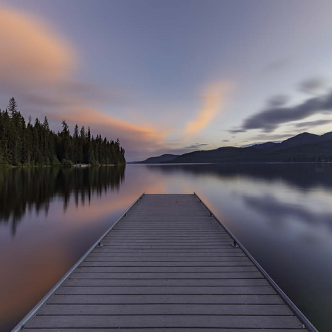 Montana Lake Dock at Dusk - Serene Forest Reflections 100 Jigsaw Puzzle 3D Modell