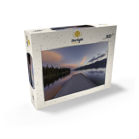 Montana Lake Dock at Dusk - Serene Forest Reflections 500 Jigsaw Puzzle box view2