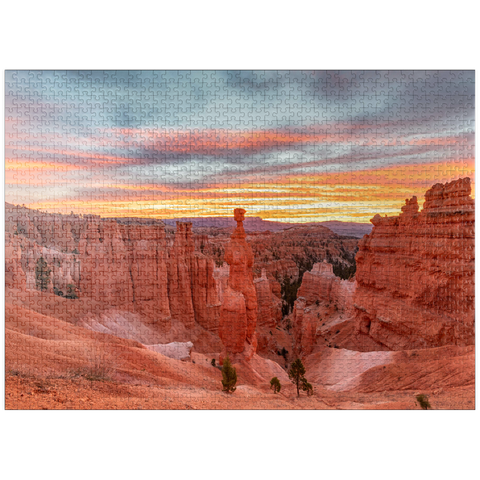 puzzleplate Bryce Canyon National Park - Sunrise at Thor's Hammer 1000 Jigsaw Puzzle