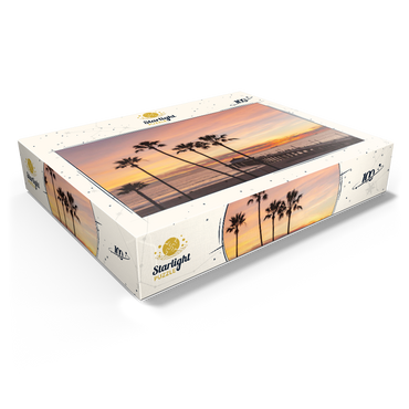 Manhattan Beach Pier - Sunset with Silhouetted Palms 100 Jigsaw Puzzle box view1