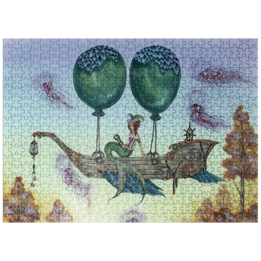 puzzleplate Dreaming On Aquamarine Tides Mermaid - Amy Brown 500 Jigsaw Puzzle
