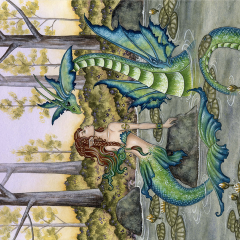 Lazy Afternoon Mermaid - Amy Brown 1000 Jigsaw Puzzle 3D Modell