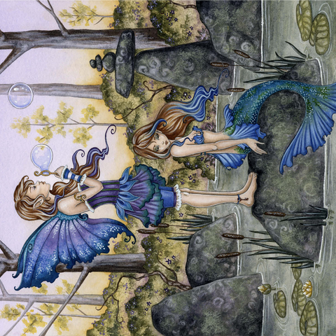 Cousins Fairy & Mermaid - Amy Brown 1000 Jigsaw Puzzle 3D Modell