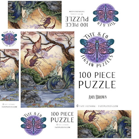 The Introduction Fairy & Mermaid - Amy Brown 100 Jigsaw Puzzle box 3D Modell