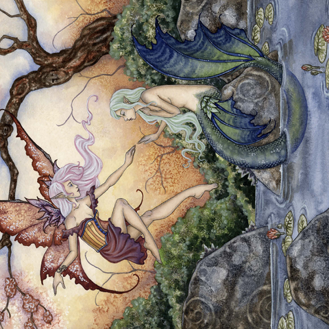 The Introduction Fairy & Mermaid - - Amy Brown 500 Jigsaw Puzzle 3D Modell