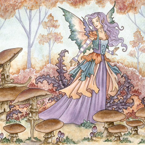 Mushroom Folk Fairy - Amy Brown 1000 Jigsaw Puzzle 3D Modell